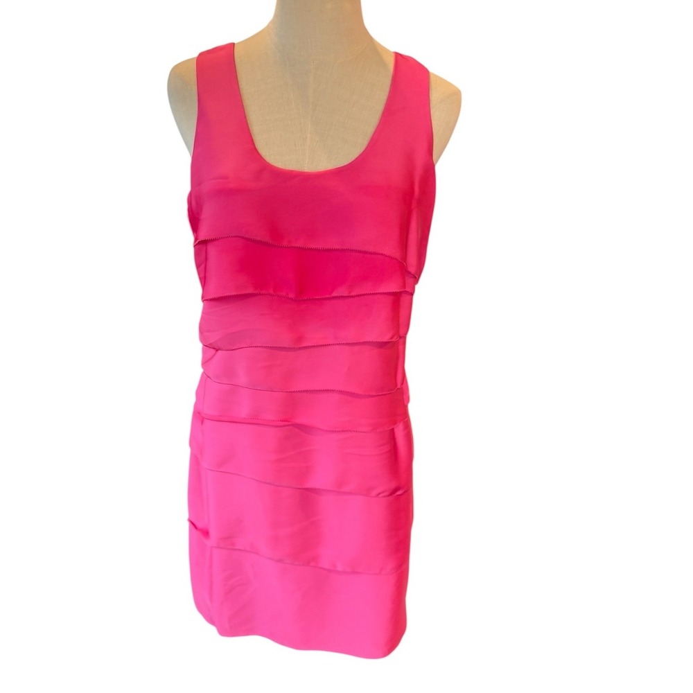 Michael Kors‎ Shocking Pink Tiered Sleeveless Cocktail Dress Size 6 NWT